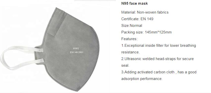 N95 Disposable Face Mask -FFP2  PFF2 Non Woven 3 ply Surgical  